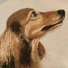 Vintage Long Haired Dachshund Dog Pillow Cover With Zipper 15   x 15   