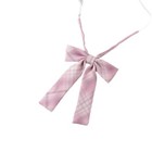 Jk Girl Sweet Pink Checkered Pre-tied Neck Tie Japanese College Uniform Bowtie