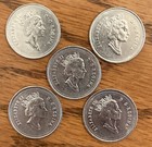 All 5 1990-1996 Circulating Caribou Canada 25 Cents Quarters  excluding 1991 
