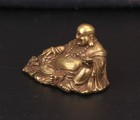 Brass Maitreya Buddha Statue Small Sculpture Tabletop Figurine Home Decor Gifts