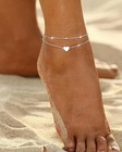 Heart Anklet Bracelet Foot Chain Beach Summer Jewelry Adjustable Foot Jewelry
