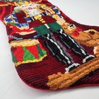 Handmade Needlepoint Nutcracker Christmas Stocking Red Green Holiday Decor