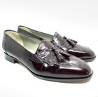 Vintage Johnston Murphy Crown Aristocraft Genuine Crocodile Mens 9 Kiltie Loafer