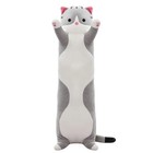 Cute Long Cat Plush Body Pillow  Soft Stuffed Animals 19 7 Inch 19 7 Inches Gray