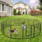 Dog Playpen 32  Large Metal Exercise Puppy Pen Pet Fence Outdoor 16 Panels Black
