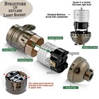 Keyless Lamp Socket e26 Standard Medium Screw Vintage Light Antique Brass 