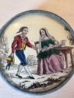 Antique French Englomis   Bon Bon Bonboniere Round Box With Lid 19th Century