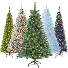 4 5 6 7ft Artificial Christmas Tree With Led Lights Stand Xmas Holiday Pre Lit