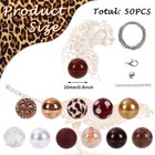 50pcs 20mm Chunky Bubblegum Beads 12 Styles Mixed Brown White Cow Print