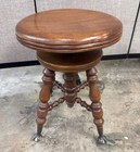Antique Claw Foot Piano Stool Crystal Ball Adjustable Swivel Vtg Wood Cast Iron