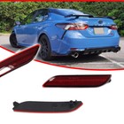 2x Oe-style Red Lens Rear Bumper Bar Reflector Lights For 2018-2023 Toyota Camry