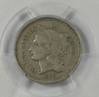 1865 Nickel Three-cent Piece Certified Pcgs Secure Plus Vf 25 3c