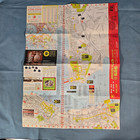 Vintage Hong Kong Map Island Hotels   Beijing China Asia 1980s Tourist Souvenir
