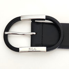 Lauren Ralph Lauren Wide Leather Belt Women M Black Silver Oval Buckle Lrl 1 75 