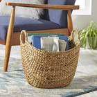 Extra Large Natural Woven Water Hyacinth Boat Decorative Storage Basket