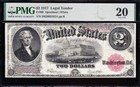 Nice Bold   Crisp Vf 1917  2  bracelet  Us Legal Tender Note  Pmg 20  05582a
