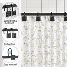 Rust Resistant Shower Curtain Hooks  Set Of 12  Black Square Rings