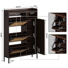 Shoe Cabinet With 3 Flip Drawers For Entryway Hallway Easy Assembly Dark Cherry