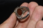 Rare Ancient Roman Silver Ring Agate Stone Intaglio Seal Bezel Animal