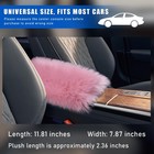 Car Center Console Cover  11 8   7 9  Sheepskin Wool Armrest Box Cushion Pink