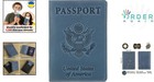 Leather Passport Cover Genuine Cowhide Light Blue Vintage Travel Organizer