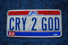Ohio Vanity License Plate - Cry To God
