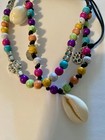 Ankle Bracelet Anklet Summer Multi Colored Crackle Beads Shells Charms Nwt