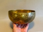 Large Antique Original Hand Hammered Tibetan Bronze Singing Bowl