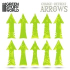 Charge And Retreat Arrows - Fluor Yellow-green -  Wargames Basing Tokens