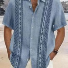 Men s Short Sleeve Button-up Casual Cuban Guayabera Beach Wedding Dress Shirt