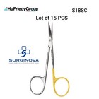 15x Hu-friedy S18sc Hemostat Scissors  18 Iris Curved Super Cut Serrated Blade