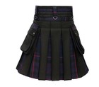 Mens Black Hybrid Kilt Scottish Tartan Inner Plates Black Utility In 50  Tartans