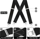 Mens Suspenders 2 Inch Wide X-back Braces With 4 Strong