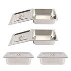 Stainless Steel 1 2 Size Steam Table Pans 4  Deep  4-pack W lids