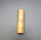 Vintage Gold Tone Metal Lipstick Tube Holder Case Floral Scroll Design