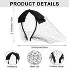 Black Veil Mesh Bow Veils Funeral Hat Headband With Rhinestones  1920s Fascin   