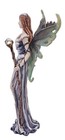 Fantasy Fairy Figurine Statue W  Wings  Staff   Crystal Orb  Blue purple Dress