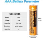 Ni-mh Aaa 750mah For Panasonic Cordless Phones Rechargeable Battery Hhr-70aaab