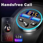 Wireless Bluetooth 5 0 Car Fm Transmitter Mp3 Radio Adapter Kit Dual Usb Charger