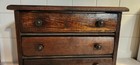 Vintage Salesman s Sample Size Oak Three Drawer Chest  Wood Knobs