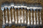 Set Of 12 1 Baroque Ussr Russian Melchior Silverplated Dinner Forks 8 25 