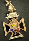Antique Knights Of Pythias Gold-filled Enamel Watch Fob