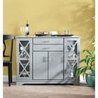Gray Wooden Storage Cabinet Dining China Hutch Sideboard Cupboard Buffet Server