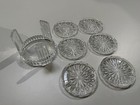 Vintage Royal Limited 24  Leaded Crystal 6 Coaster Set   Holder  4    Diameter