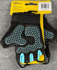Women s Gold   s Gym Tacky Fingerless Gloves Size M l Black   Aqua Brand New