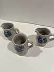 Set Of 3 - Pfaltzgraff Yorktowne 2 Creamer Pitchers   1 Barrel Mug Blue Floral