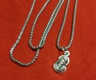 Christian catholic Medal For Saint Mary  Child Jesus With Chain Silver P  Italy 