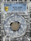 1842-b Papal States 5 Baiocchi Pcgs Ms63 Lot g8245 Silver  Solo Top Graded 
