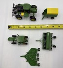Lot Of 5 John Deere Die-cast Tractor Vehicle   Farm Equipment Mower Grain Drill