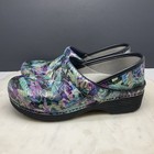 Dansko Womens Lt Pro Clogs Size 9 5-10 Eu-40 Watercolor Tooled Leather Slip On